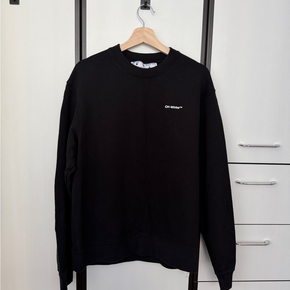 Off-White Classic Black Crewneck Sweater